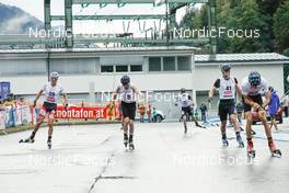 03.09.2022, Tschagguns, Austria (AUT): Marc Luis Rainer (AUT), Dmytro Mazurchuk (UKR), Gael Blondeau (FRA), Otto Niittykoski (FIN), (l-r)  - FIS Nordic Combined Summer Grand Prix men and women, individual gundersen HS108/10km men, Tschagguns (AUT). www.nordicfocus.com. © Volk/NordicFocus. Every downloaded picture is fee-liable.
