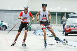 03.09.2022, Tschagguns, Austria (AUT): Eero Hirvonen (FIN), Sebastian Brandner (AUT), (l-r)  - FIS Nordic Combined Summer Grand Prix men and women, individual gundersen HS108/10km men, Tschagguns (AUT). www.nordicfocus.com. © Volk/NordicFocus. Every downloaded picture is fee-liable.
