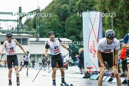 03.09.2022, Tschagguns, Austria (AUT): Dmytro Mazurchuk (UKR), Otto Niittykoski (FIN), (l-r)  - FIS Nordic Combined Summer Grand Prix men and women, individual gundersen HS108/10km men, Tschagguns (AUT). www.nordicfocus.com. © Volk/NordicFocus. Every downloaded picture is fee-liable.