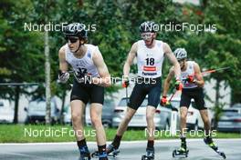 03.09.2022, Tschagguns, Austria (AUT): Thomas Rettenegger (AUT), Jared Shumate (USA), (l-r)  - FIS Nordic Combined Summer Grand Prix men and women, individual gundersen HS108/10km men, Tschagguns (AUT). www.nordicfocus.com. © Volk/NordicFocus. Every downloaded picture is fee-liable.