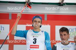04.09.2022, Tschagguns, Austria (AUT): Eero Hirvonen (FIN), Laurent Muhlethaler (FRA), (l-r) - FIS Nordic Combined Summer Grand Prix men and women, individual gundersen HS108/10km men, Tschagguns (AUT). www.nordicfocus.com. © Volk/NordicFocus. Every downloaded picture is fee-liable.