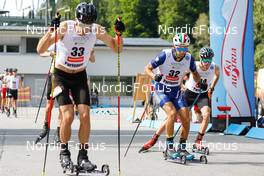 04.09.2022, Tschagguns, Austria (AUT): Benjamin Loomis (USA), Raffaele Buzzi (ITA), (l-r)  - FIS Nordic Combined Summer Grand Prix men and women, individual gundersen HS108/10km men, Tschagguns (AUT). www.nordicfocus.com. © Volk/NordicFocus. Every downloaded picture is fee-liable.