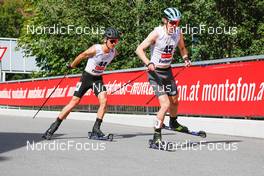 04.09.2022, Tschagguns, Austria (AUT): Jasper Good (USA), Andreas Skoglund (NOR), (l-r)  - FIS Nordic Combined Summer Grand Prix men and women, individual gundersen HS108/10km men, Tschagguns (AUT). www.nordicfocus.com. © Volk/NordicFocus. Every downloaded picture is fee-liable.