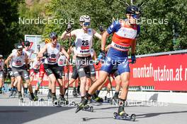 04.09.2022, Tschagguns, Austria (AUT): Joergen Graabak (NOR), Matteo Baud (FRA), Einar Luraas Oftebro (NOR), Samuel Costa (ITA), (l-r)  - FIS Nordic Combined Summer Grand Prix men and women, individual gundersen HS108/10km men, Tschagguns (AUT). www.nordicfocus.com. © Volk/NordicFocus. Every downloaded picture is fee-liable.