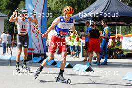 04.09.2022, Tschagguns, Austria (AUT): Espen Andersen (NOR), Franz-Josef Rehrl (AUT), (l-r)  - FIS Nordic Combined Summer Grand Prix men and women, individual gundersen HS108/10km men, Tschagguns (AUT). www.nordicfocus.com. © Volk/NordicFocus. Every downloaded picture is fee-liable.