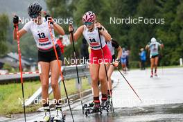 03.09.2022, Tschagguns, Austria (AUT): Annika Sieff (ITA), Annika Malacinski (USA), (l-r)  - FIS Nordic Combined Summer Grand Prix men and women, individual gundersen HS108/5km women, Tschagguns (AUT). www.nordicfocus.com. © Volk/NordicFocus. Every downloaded picture is fee-liable.