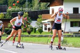 04.09.2022, Tschagguns, Austria (AUT): Daniela Dejori (ITA), Annika Malacinski (USA), (l-r)  - FIS Nordic Combined Summer Grand Prix men and women, individual gundersen HS108/5km women, Tschagguns (AUT). www.nordicfocus.com. © Volk/NordicFocus. Every downloaded picture is fee-liable.