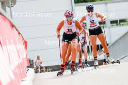 04.09.2022, Tschagguns, Austria (AUT): Annika Malacinski (USA), Daniela Dejori (ITA), (l-r)  - FIS Nordic Combined Summer Grand Prix men and women, individual gundersen HS108/5km women, Tschagguns (AUT). www.nordicfocus.com. © Volk/NordicFocus. Every downloaded picture is fee-liable.