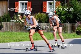 04.09.2022, Tschagguns, Austria (AUT): Cindy Haasch (GER), Sophia Maurus (GER), (l-r)  - FIS Nordic Combined Summer Grand Prix men and women, individual gundersen HS108/5km women, Tschagguns (AUT). www.nordicfocus.com. © Volk/NordicFocus. Every downloaded picture is fee-liable.