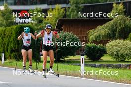 04.09.2022, Tschagguns, Austria (AUT): Tess Arnone (USA), Ida Marie Hagen (NOR), (l-r)  - FIS Nordic Combined Summer Grand Prix men and women, individual gundersen HS108/5km women, Tschagguns (AUT). www.nordicfocus.com. © Volk/NordicFocus. Every downloaded picture is fee-liable.