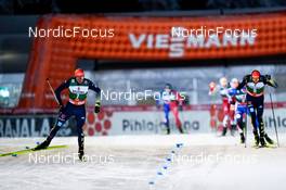 25.11.2022, Ruka, Finland (FIN): Johannes Rydzek (GER), Eric Frenzel (GER), (l-r)  - FIS world cup nordic combined men, individual gundersen HS142/5km, Ruka (FIN). www.nordicfocus.com. © Thibaut/NordicFocus. Every downloaded picture is fee-liable.