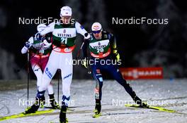 25.11.2022, Ruka, Finland (FIN): Einar Luraas Oftebro (NOR), Vinzenz Geiger (GER), (l-r)  - FIS world cup nordic combined men, individual gundersen HS142/5km, Ruka (FIN). www.nordicfocus.com. © Thibaut/NordicFocus. Every downloaded picture is fee-liable.