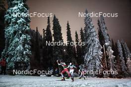 26.11.2022, Ruka, Finland (FIN): Stefan Rettenegger (AUT), Jarl Magnus Riiber (NOR), Ryota Yamamoto (JPN), (l-r)  - FIS world cup nordic combined men, individual gundersen HS142/10km, Ruka (FIN). www.nordicfocus.com. © Modica/NordicFocus. Every downloaded picture is fee-liable.