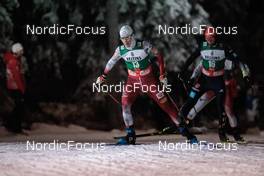 26.11.2022, Ruka, Finland (FIN): Martin Fritz (AUT), Eric Frenzel (GER), (l-r)  - FIS world cup nordic combined men, individual gundersen HS142/10km, Ruka (FIN). www.nordicfocus.com. © Modica/NordicFocus. Every downloaded picture is fee-liable.