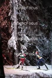 26.11.2022, Ruka, Finland (FIN): Yoshito Watabe (JPN), Julian Schmid (GER), (l-r)  - FIS world cup nordic combined men, individual gundersen HS142/10km, Ruka (FIN). www.nordicfocus.com. © Modica/NordicFocus. Every downloaded picture is fee-liable.