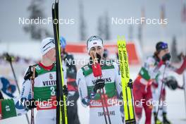27.11.2022, Ruka, Finland (FIN): Jens Luraas Oftebro (NOR), Jarl Magnus Riiber (NOR), (l-r)  - FIS world cup nordic combined men, mass HS142/10km, Ruka (FIN). www.nordicfocus.com. © Modica/NordicFocus. Every downloaded picture is fee-liable.