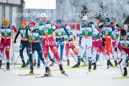 27.11.2022, Ruka, Finland (FIN): Lukas Greiderer (AUT), Espen Bjoernstad (NOR), (l-r)  - FIS world cup nordic combined men, mass HS142/10km, Ruka (FIN). www.nordicfocus.com. © Modica/NordicFocus. Every downloaded picture is fee-liable.