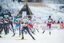 27.11.2022, Ruka, Finland (FIN): Ilkka Herola (FIN), Julian Schmid (GER), (l-r)  - FIS world cup nordic combined men, mass HS142/10km, Ruka (FIN). www.nordicfocus.com. © Modica/NordicFocus. Every downloaded picture is fee-liable.