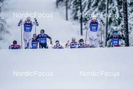 04.12.2022, Lillehammer, Norway (NOR): Einar Luraas Oftebro (NOR), Kasper Moen Flatla (NOR), (l-r)  - FIS world cup nordic combined men, individual gundersen HS140/10km, Lillehammer (NOR). www.nordicfocus.com. © Thibaut/NordicFocus. Every downloaded picture is fee-liable.