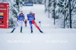 04.12.2022, Lillehammer, Norway (NOR): Sebastian Oestvold (NOR), Antoine Gerard (FRA), (l-r)  - FIS world cup nordic combined men, individual gundersen HS140/10km, Lillehammer (NOR). www.nordicfocus.com. © Thibaut/NordicFocus. Every downloaded picture is fee-liable.