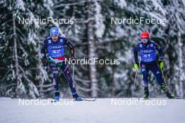 04.12.2022, Lillehammer, Norway (NOR): Raffaele Buzzi (GER), Tristan Sommerfeldt (GER), (l-r)  - FIS world cup nordic combined men, individual gundersen HS140/10km, Lillehammer (NOR). www.nordicfocus.com. © Thibaut/NordicFocus. Every downloaded picture is fee-liable.