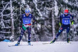 04.12.2022, Lillehammer, Norway (NOR): Raffaele Buzzi (GER), Tristan Sommerfeldt (GER), (l-r)  - FIS world cup nordic combined men, individual gundersen HS140/10km, Lillehammer (NOR). www.nordicfocus.com. © Thibaut/NordicFocus. Every downloaded picture is fee-liable.
