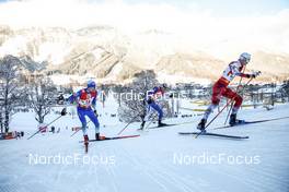 17.12.2022, Ramsau, Austria (AUT): Gasper Brecl (SLO), Ilkka Herola (FIN), (l-r)  - FIS world cup nordic combined men, individual gundersen HS97/10km, Ramsau (AUT). www.nordicfocus.com. © Volk/NordicFocus. Every downloaded picture is fee-liable.