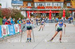 15.10.2022, Hinterzarten, Germany (GER): Amelie Steiner (GER), Kathrin Mark (GER), (l-r)  - German Championships Nordic Combined men and women, individual gundersen HS111/5km women, Hinterzarten (GER). www.nordicfocus.com. © Volk/NordicFocus. Every downloaded picture is fee-liable.
