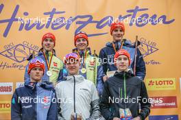 15.10.2022, Hinterzarten, Germany (GER): Tristan Sommerfeldt (GER), Nick Schoenfeld (GER), Hannes Gehring (GER), Benedikt Graebert (GER), Lasse Braun (GER), Jonas Rudloff (GER), (l-r)  - German Championships Nordic Combined men and women, medals Hinterzarten (GER). www.nordicfocus.com. © Volk/NordicFocus. Every downloaded picture is fee-liable.