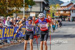 16.10.2022, Hinterzarten, Germany (GER): Jan Andersen (GER), Pirmin Maier (GER), (l-r)  - German Championships Nordic Combined men and women, team HS111/15km men, Hinterzarten (GER). www.nordicfocus.com. © Volk/NordicFocus. Every downloaded picture is fee-liable.