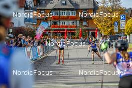 16.10.2022, Hinterzarten, Germany (GER): Cindy Haasch (GER), Jenny Nowak (GER) - German Championships Nordic Combined men and women, team HS111/7.5km women, Hinterzarten (GER). www.nordicfocus.com. © Volk/NordicFocus. Every downloaded picture is fee-liable.