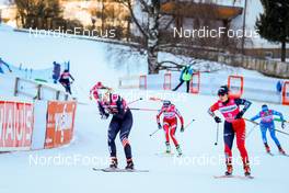 08.01.2022, Val di Fiemme, Italy (ITA): Annika Malacinski (USA), Yuna Kasai (JPN), (l-r)  - FIS world cup nordic combined women, mass start 5km/HS106, Val di Fiemme (ITA). www.nordicfocus.com. © Volk/NordicFocus. Every downloaded picture is fee-liable.