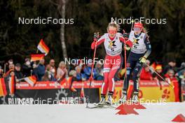 12.03.2022, Schonach, Germany (GER): Ida Marie Hagen (NOR), Jenny Nowak (GER), (l-r)  - FIS world cup nordic combined women, individual gundersen HS100/5km, Schonach (GER). www.nordicfocus.com. © Volk/NordicFocus. Every downloaded picture is fee-liable.