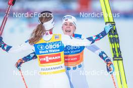 03.12.2022, Lillehammer, Norway (NOR): Gyda Westvold Hansen (NOR), Ida Marie Hagen (NOR), (l-r)  - FIS world cup nordic combined women, individual gundersen HS100/5km, Lillehammer (NOR). www.nordicfocus.com. © Modica/NordicFocus. Every downloaded picture is fee-liable.