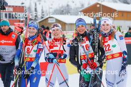17.12.2022, Ramsau, Austria (AUT): Ema Volavsek (SLO), Ida Marie Hagen (NOR), Veronica Gianmoena (ITA), Mille Marie Hagen (NOR), (l-r)  - FIS world cup nordic combined women, individual gundersen HS97/5km, Ramsau (AUT). www.nordicfocus.com. © Volk/NordicFocus. Every downloaded picture is fee-liable.
