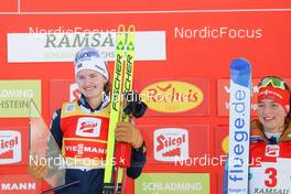 17.12.2022, Ramsau, Austria (AUT): Gyda Westvold Hansen (NOR), Nathalie Armbruster (GER), (l-r) - FIS world cup nordic combined women, individual gundersen HS97/5km, Ramsau (AUT). www.nordicfocus.com. © Volk/NordicFocus. Every downloaded picture is fee-liable.