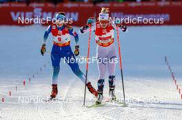 17.12.2022, Ramsau, Austria (AUT): Ema Volavsek (SLO), Ida Marie Hagen (NOR), (l-r)  - FIS world cup nordic combined women, individual gundersen HS97/5km, Ramsau (AUT). www.nordicfocus.com. © Volk/NordicFocus. Every downloaded picture is fee-liable.