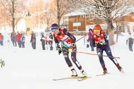 17.12.2022, Ramsau, Austria (AUT): Annika Sieff (ITA), Nathalie Armbruster (GER), (l-r)  - FIS world cup nordic combined women, individual gundersen HS97/5km, Ramsau (AUT). www.nordicfocus.com. © Volk/NordicFocus. Every downloaded picture is fee-liable.