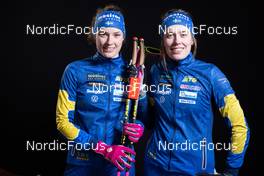 28.11.2022, Kontiolahti, Finland (FIN): Hanna Oeberg (SWE), Elvira Oeberg (SWE), (l-r) - IBU World Cup Biathlon, photoshooting, Kontiolahti (FIN). www.nordicfocus.com. © Manzoni/NordicFocus. Every downloaded picture is fee-liable.