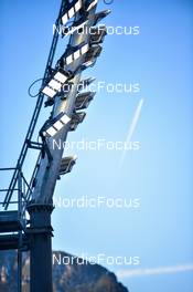 01.01.2022, Garmisch, Germany (GER): feature: floodlights - FIS world cup ski jumping men, four hills tournament, individual HS142, Garmisch (GER). www.nordicfocus.com. © Reichert/NordicFocus. Every downloaded picture is fee-liable.