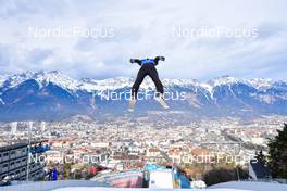 04.01.2022, Innsbruck, Austria (AUT): Danil Vassilyev (KAZ) - FIS world cup ski jumping men, four hills tournament, individual HS130, Innsbruck (AUT). www.nordicfocus.com. © Reichert/NordicFocus. Every downloaded picture is fee-liable.
