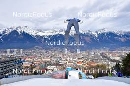 04.01.2022, Innsbruck, Austria (AUT): Sergey Tkachenko (KAZ) - FIS world cup ski jumping men, four hills tournament, individual HS130, Innsbruck (AUT). www.nordicfocus.com. © Reichert/NordicFocus. Every downloaded picture is fee-liable.