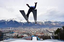 04.01.2022, Innsbruck, Austria (AUT): Daniel Tschofenig (AUT) - FIS world cup ski jumping men, four hills tournament, individual HS130, Innsbruck (AUT). www.nordicfocus.com. © Reichert/NordicFocus. Every downloaded picture is fee-liable.
