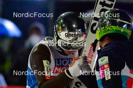 06.01.2022, Bischofshofen, Austria (AUT): Lovro Kos (SLO), Anze Lanisek (SLO), (l-r) - FIS world cup ski jumping men, four hills tournament, individual HS142, Bischofshofen (AUT). www.nordicfocus.com. © Reichert/NordicFocus. Every downloaded picture is fee-liable.