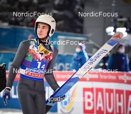09.01.2022, Bischofshofen, Austria (AUT): Danil Vassilyev (RUS) - FIS world cup ski jumping men, team HS142, Bischofshofen (AUT). www.nordicfocus.com. © Reichert/NordicFocus. Every downloaded picture is fee-liable.