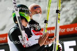 22.01.2022, Titisee-Neustadt, Germany (GER): Lanisek Anze (SLO), Geiger Karl (GER), (l-r)  - FIS world cup ski jumping men, individual HS142, Titisee-Neustadt (GER). www.nordicfocus.com. © Volk/NordicFocus. Every downloaded picture is fee-liable.