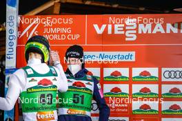 23.01.2022, Titisee-Neustadt, Germany (GER): Lovro Kos (SLO), Timi Zajc (SLO), (l-r)  - FIS world cup ski jumping men, individual HS142, Titisee-Neustadt (GER). www.nordicfocus.com. © Volk/NordicFocus. Every downloaded picture is fee-liable.