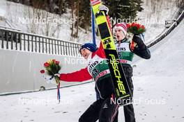27.02.2022, Lahti, Finland (FIN): Stefan Kraft (AUT), Halvor Egner Granerud (NOR), (l-r)  - FIS world cup ski jumping men, individual HS130, Lahti (FIN). www.nordicfocus.com. © Modica/NordicFocus. Every downloaded picture is fee-liable.