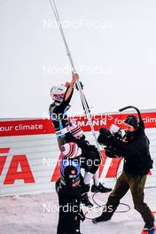 06.03.2022, Oslo, Norway (NOR): Daniel Andre Tande (NOR), Ziga Jelar (SLO), Clemens Aigner (AUT), +g+, (l-r)  - FIS world cup ski jumping men, individual HS134, Oslo (NOR). www.nordicfocus.com. © Thibaut/NordicFocus. Every downloaded picture is fee-liable.