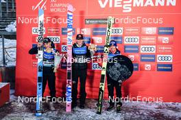 06.03.2022, Oslo, Norway (NOR): Anze Lanisek (SLO), Daniel Andre Tande (NOR), Stefan Kraft (AUT), (l-r) - FIS world cup ski jumping men, individual HS134, Oslo (NOR). www.nordicfocus.com. © Thibaut/NordicFocus. Every downloaded picture is fee-liable.